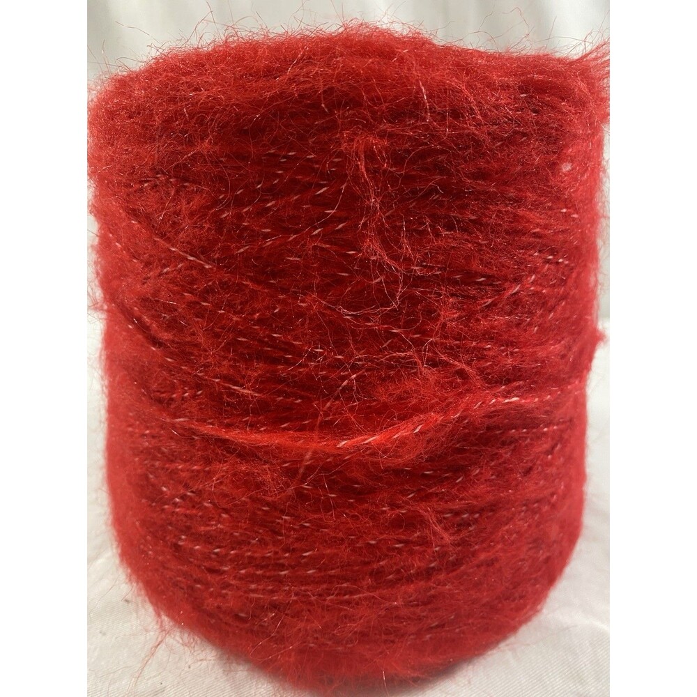 Cone Yarn Spool Yarn Red Mohair 580g Net Weight #739